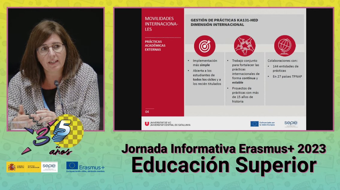 uvic_relin's tweet photo. Avui hem participat a les Jornades anuals Informatives E+ 2023!
Imma Casaramona i Núria Costa del Servei de Carreres Professionals han explicat quina ha estat la clau d'èxit en les mobilitats de pràctiques internacionals dels últims anys acadèmics. 🌍
@sepiegob https://t.co/tO7WYsp7f7