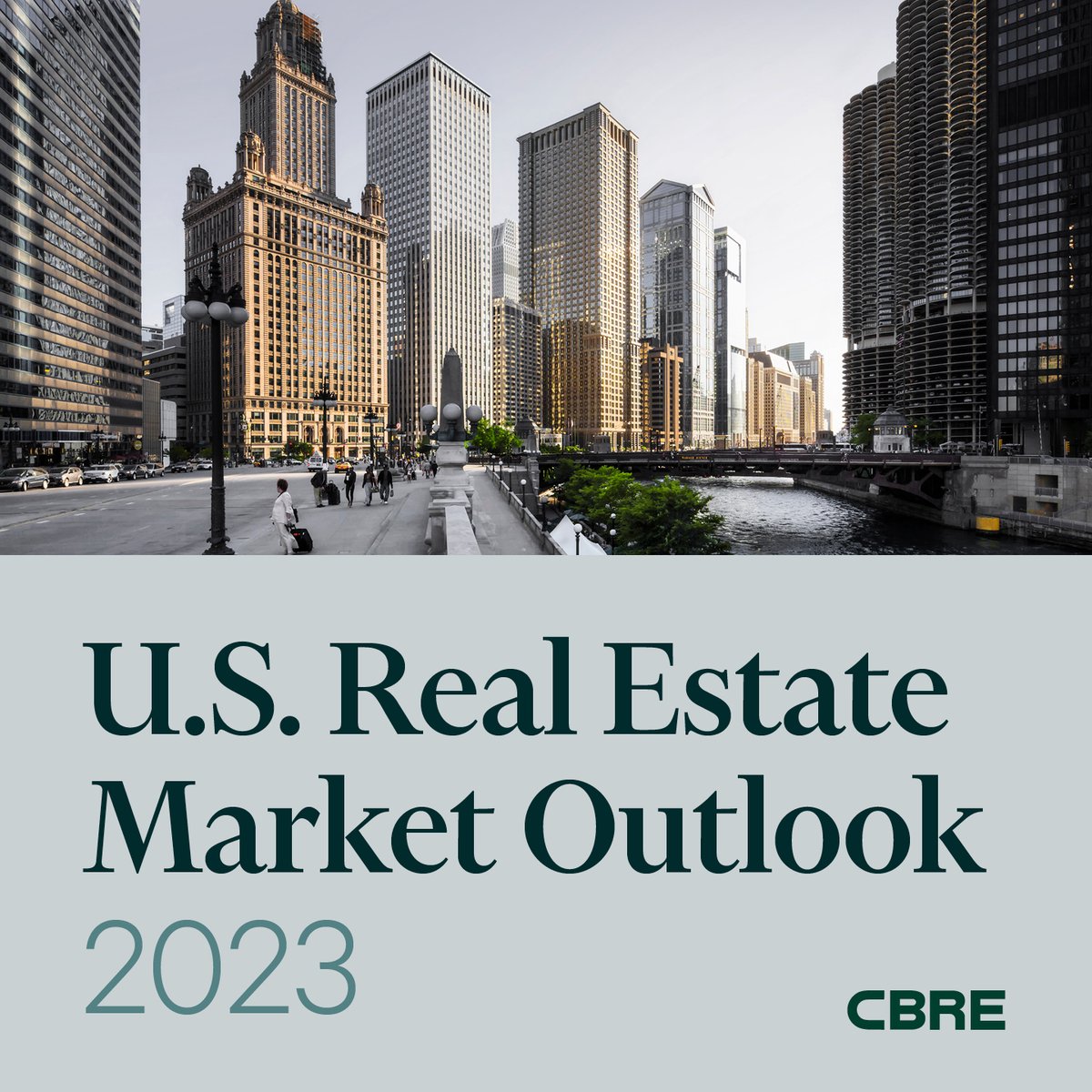 CBRE's tweet image. Explore actionable intelligence on what’s shaping up to be a challenging year ahead for commercial real estate in our 2023 U.S. Real Estate Market Outlook: cbre.co/3PIzKsv