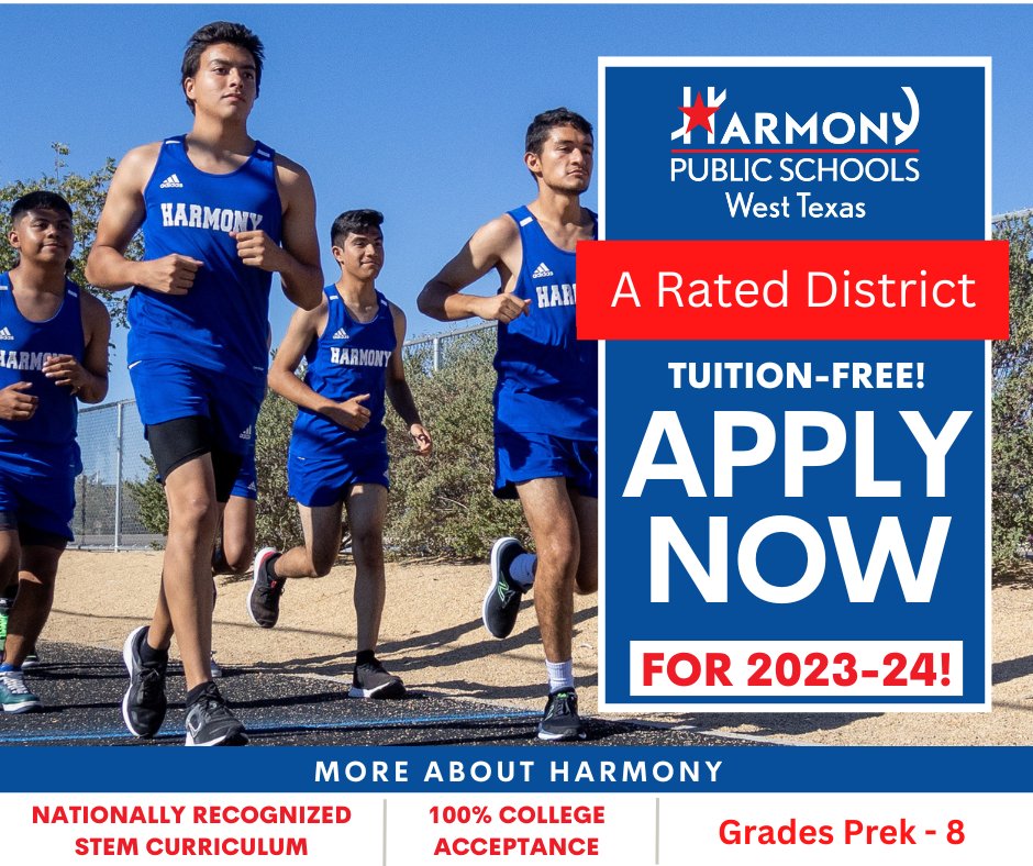 HarmonyLubbock's tweet photo. Harmony Public Schools’ dedicated teachers and staff ensure that every student is prepared to run down a successful path.  Apply now for 2023-2024 at https://t.co/5C8XxqZ11D. https://t.co/ndrRqE5wuX