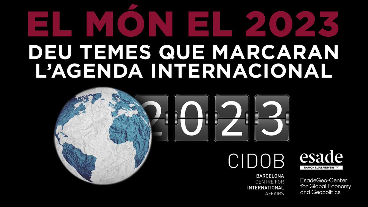 CidobBarcelona's tweet image. 2023 posarà a prova els límits individuals i col·lectius. No ens trobem només davant una crisi de dimensions ingents, sinó davant un nou procés de canvi estructural. Avui publiquem “El món el 2023: deu temes que marcaran l’agenda internacional” #Món2023
🔗bit.ly/Món2023