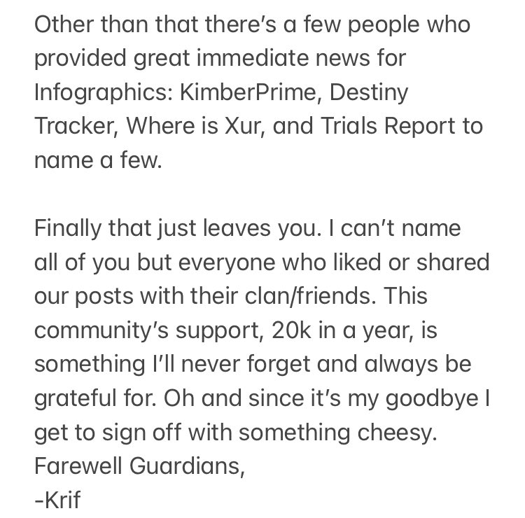 DestinyOverview's tweet photo. Mom said it’s my turn to post a goodbye. https://t.co/DFp5jELPut