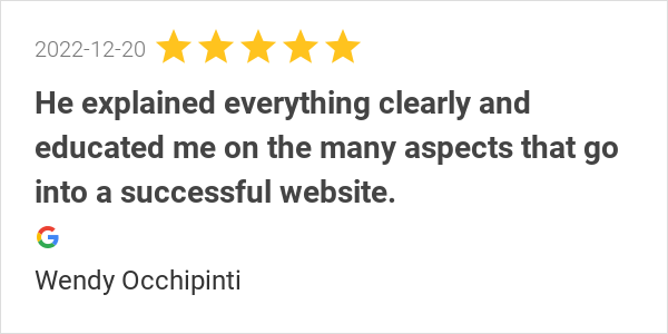 PDGOweb's tweet photo. Steve provided me with a comprehensive evaluation of our website. He explained everything clearly and educated me on the many aspects that go into a successful website.

- Wendy Occhipinti https://t.co/J4Qokdm6su