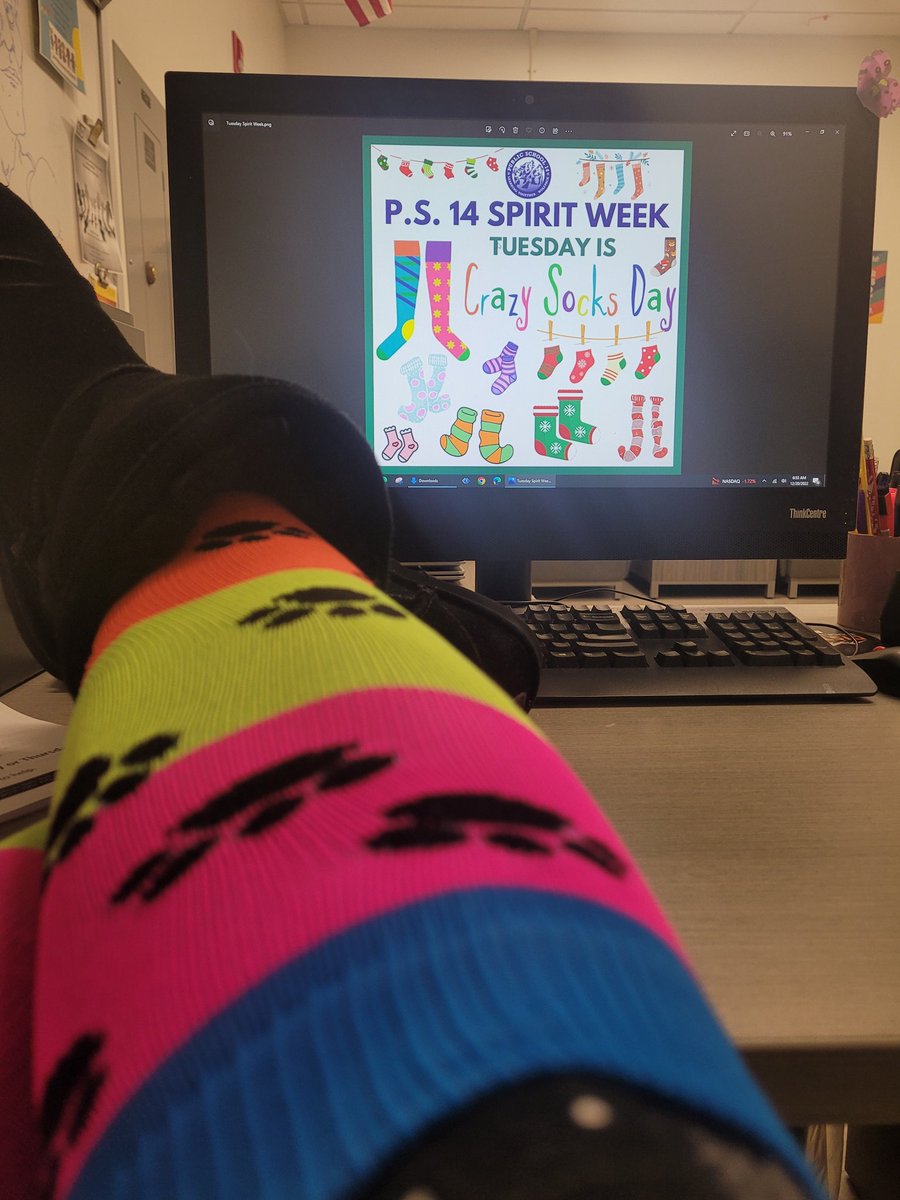 sdicecco's tweet photo. Crazy/Silly Socks day today @PS14Bronx https://t.co/CL36n9wroc
