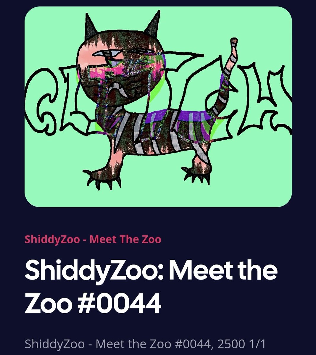 Kn0tnatural's tweet photo. @ShiddyZoo Got me one, or a few. #shiddyzoo #shiddy #layer2 #notacat #cats #nftart #glitch #404cat #l222 https://t.co/QcfgV928Ul