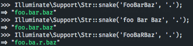 techsterx's tweet photo. @Laravellercom @PovilasKorop Str::snake() already handles this. https://t.co/J95hQv7s4U