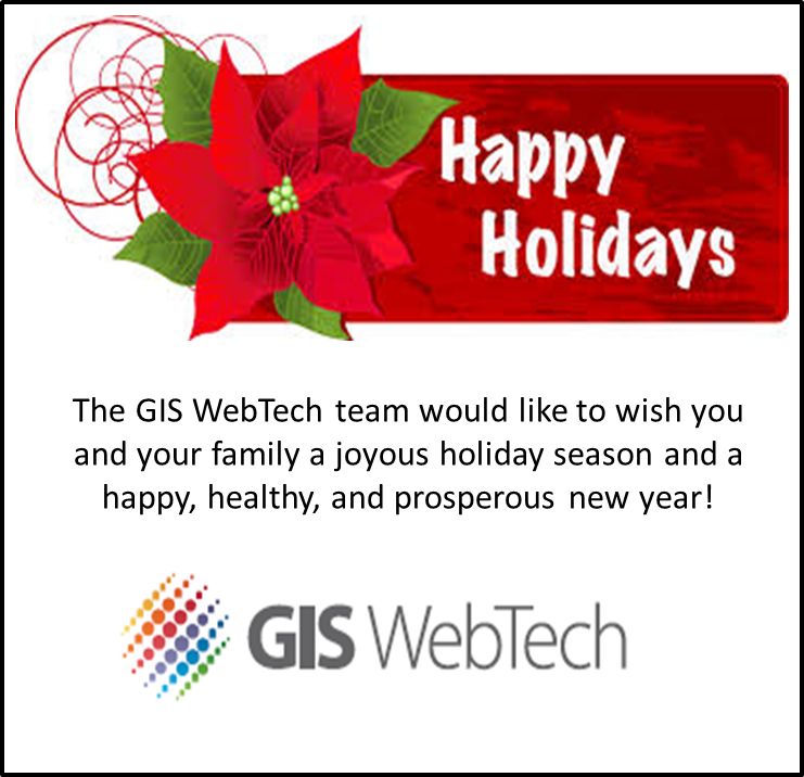 Best wishes for the holiday season from GIS WebTech! #economicdevelopment #econdev #siteselection #fdi #opportunityzones #workforcedevelopment #talentattraction #giswebtech #locationintelligence #iedc #geda #fedc #tedc #selectusa