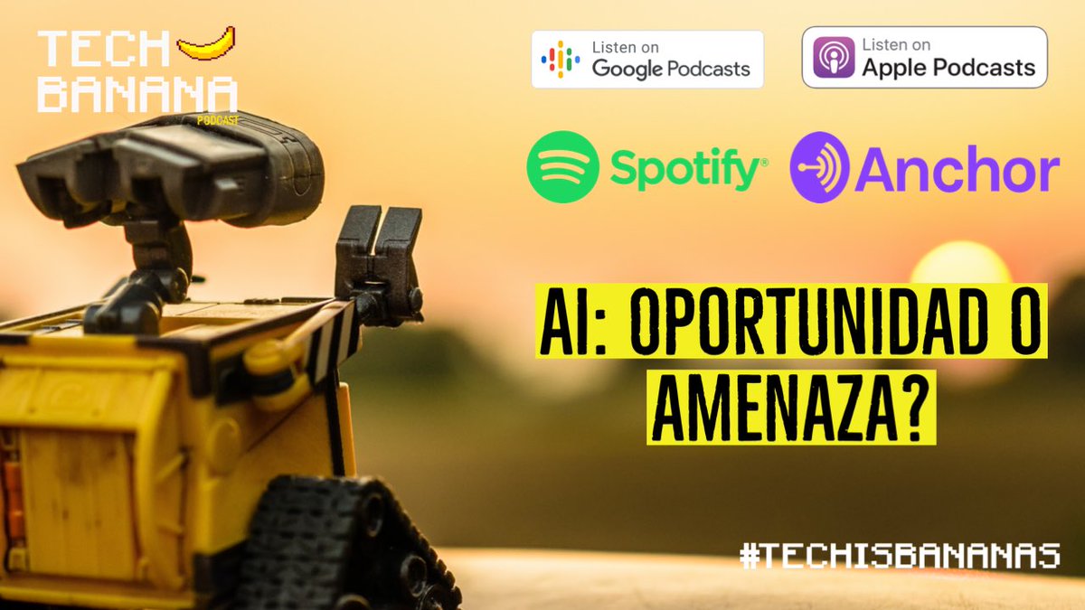TechIsBananas's tweet photo. We're Back!!! Episodio nuevo ya disponible en tu app de podcasts preferida! #techisbananas https://t.co/2JMnPBKM58