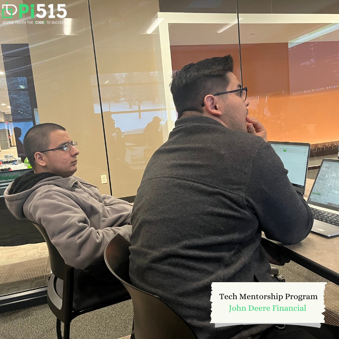 Pi515_IA's tweet photo. Last week we wrapped up our Tech Mentorship Program for the semester at @JohnDeere Wishing all of our students a safe and happy winter break! ❄️⛄️💚

#PursueInnovation #IowaSTEM #IowaTech #Pi515 #JohnDeere #YouthInnovation #Community https://t.co/Dz05JU81y2