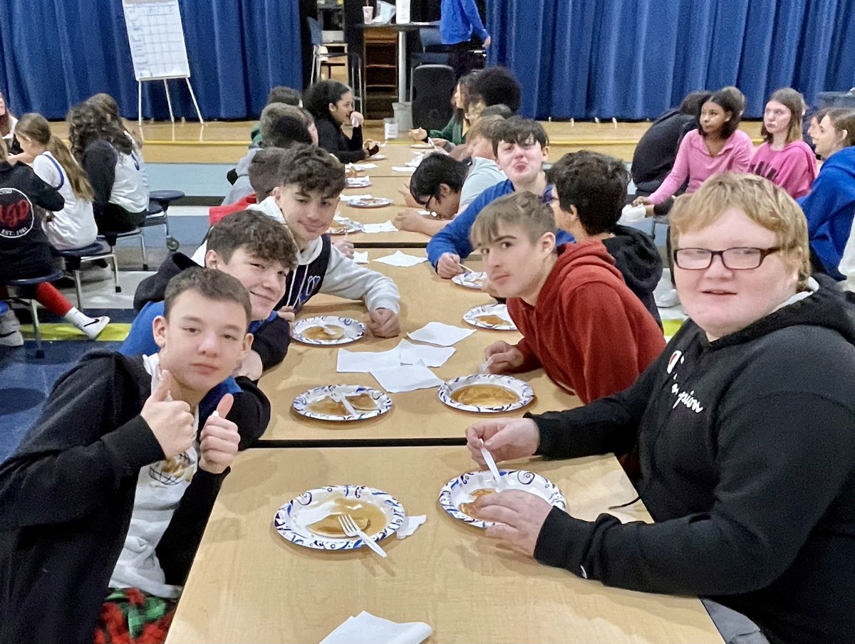 Winner winner chicken dinner- OR pancake breakfast!! Students on team Phoenix celebrated the Greatest Finish to the calendar year <a href="/Hamilton_WMS/">Wilson Middle School</a> today!!