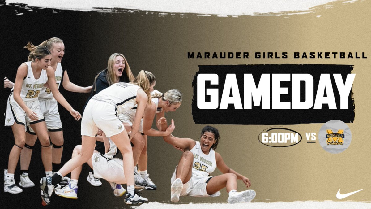 mvmarauders's tweet photo. Gameday!  JV &amp; Varsity girls basketball are on the road to face Mooresville tonight with JV tipping off at 6:00PM and varsity action to follow.  Tickets are available at the door!

#RiseAsOne https://t.co/MfwFDDH7B4