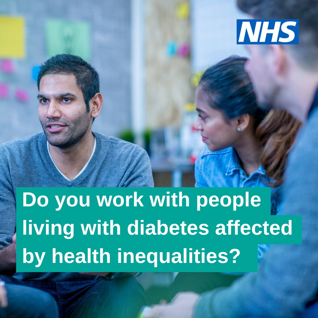 NHS Diabetes Programme (@nhsdiabetesprog) on Twitter photo Are you an individual or group working with people living with diabetes, with a focus on addressing health inequalities? Whatever the size of project, <a href="/NHSEngland/">NHS England</a> and <a href="/DiabetesUK/">Diabetes UK</a> want to hear from you by 17 March 2023. Find out more. forms.diabetes.org.uk/health-inequal… Are you an individual or group working with people living with diabetes, with a focus on addressing health inequalities? Whatever the size of project, <a href="/NHSEngland/">NHS England</a> and <a href="/DiabetesUK/">Diabetes UK</a> want to hear from you by 17 March 2023. Find out more. forms.diabetes.org.uk/health-inequal…