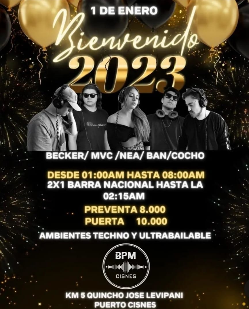 TaconPatagon's tweet photo. #inthehouseparty #2023ready en La Perla del Litoral #puertocisnes. Recibe el #añonuevo con los mejores Dj zona sur austral. Entradas por Instagram @bpm_cisnes deja atras todo lo malo para recibir todo lo bueno con la mejor de las ondas. #NewYear2023 Nos vemos alli 🎆🎇🧜♀️📀🔊🎶 https://t.co/sMwua4SuXe