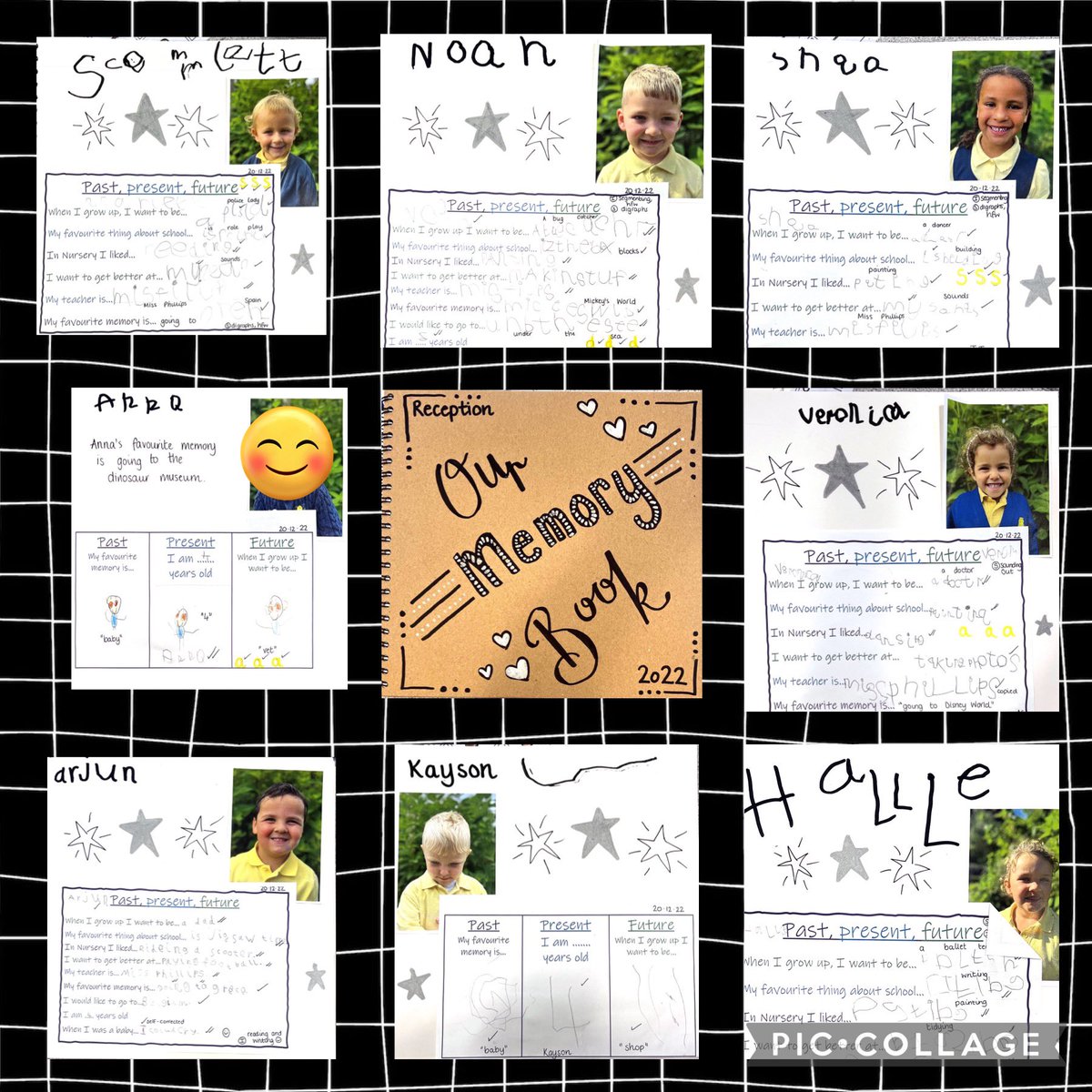 MissPhillipsMtn's tweet image. We’ve been busy creating our own memory book… we’re going to put it in a safe place and open it in summer 2029 when we’re all  finishing Year 6 😱 #eyfswriting