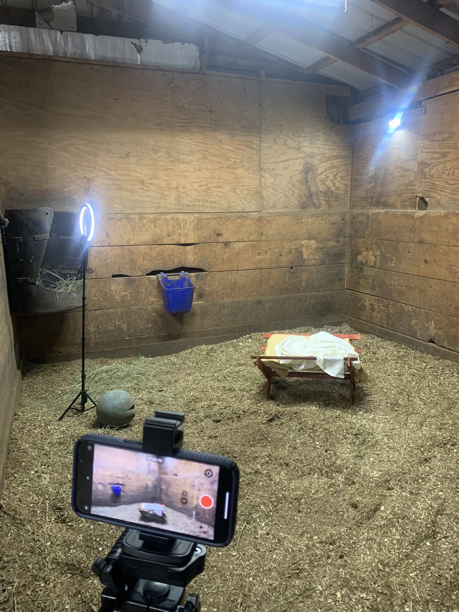 OKNewLife's tweet photo. Huge shoutout to Randy &amp; Kathy Bauer for allowing us to film the finale of our #ChristmasStories series from their stable. 

The video will post to this page and YouTube (https://t.co/IgsZ2ltTz5) at 10:30am Christmas Morning. https://t.co/EDlkpjVBCK