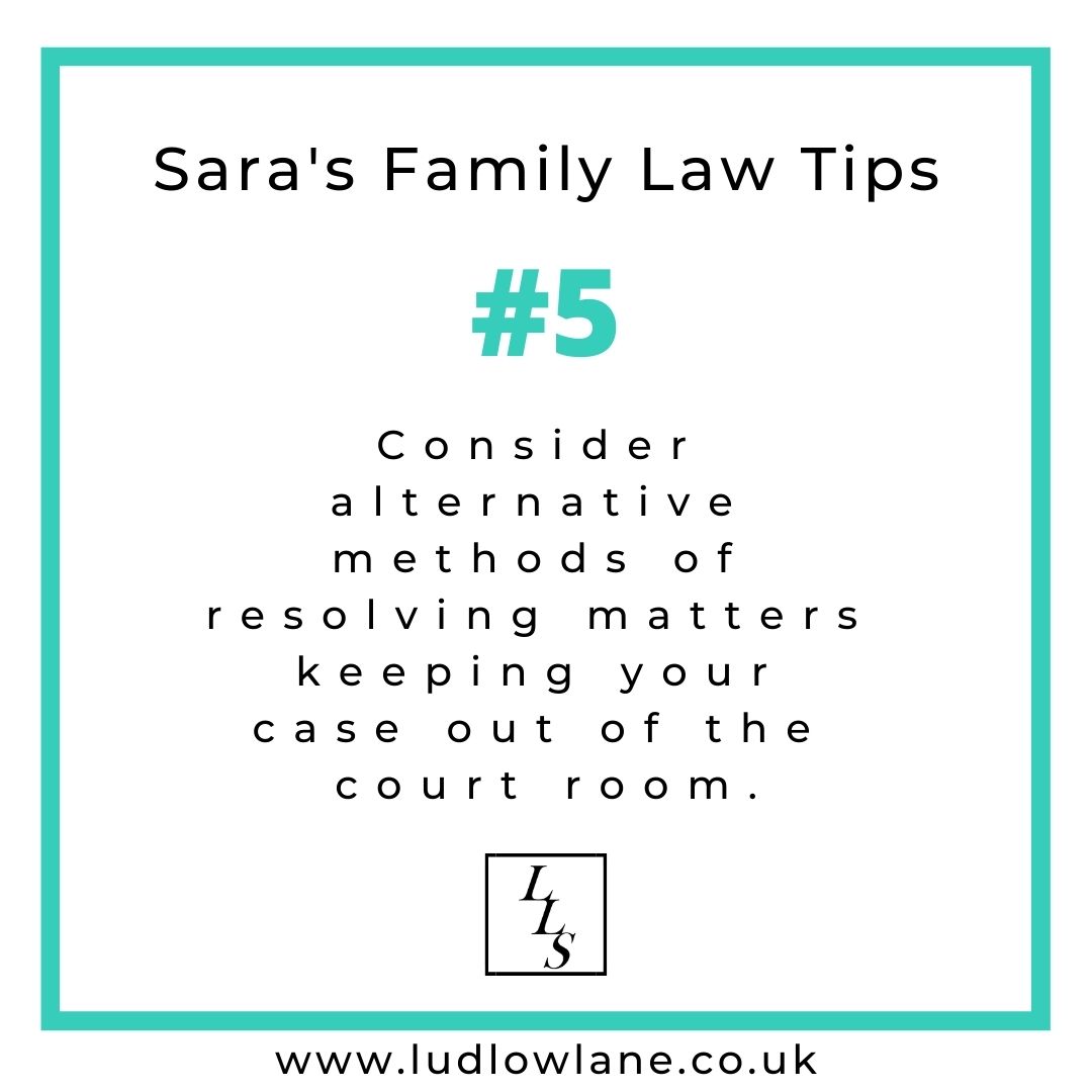 ludlow_lane's tweet image. Sara's Top Tip No 5: Try everything to come to an amicable agreement before heading to court... settling out of court can save a lot of time, emotional energy and money in the long run.
#alternativeresolution #outofcourt #familylaw #divorcelaw #familydispute #familylawyer