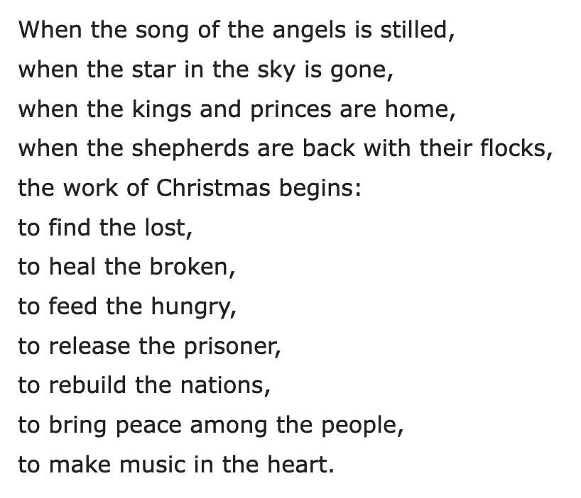 Howard Thurman's "The Work of Christmas"