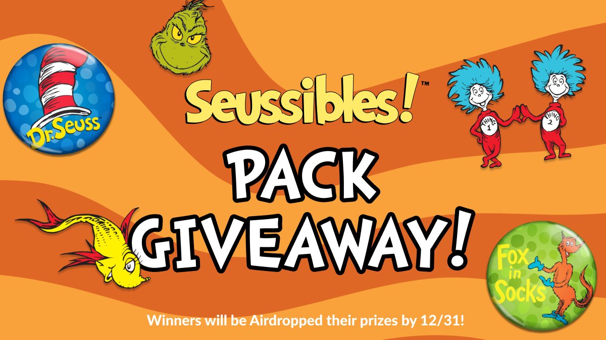 Seussibles's tweet photo. Surprise Pack Giveaway! 

Enter to win a Making a Mark or Evergreens pack by following the rules below:
🌳 Follow @seussibles, @tibleshq and @tiblescommunity
🌳 RT with your favorite Dr. Seuss quote

Winners will be selected 12/23 and airdropped their prizes by 12/31. https://t.co/6qYVfvksac