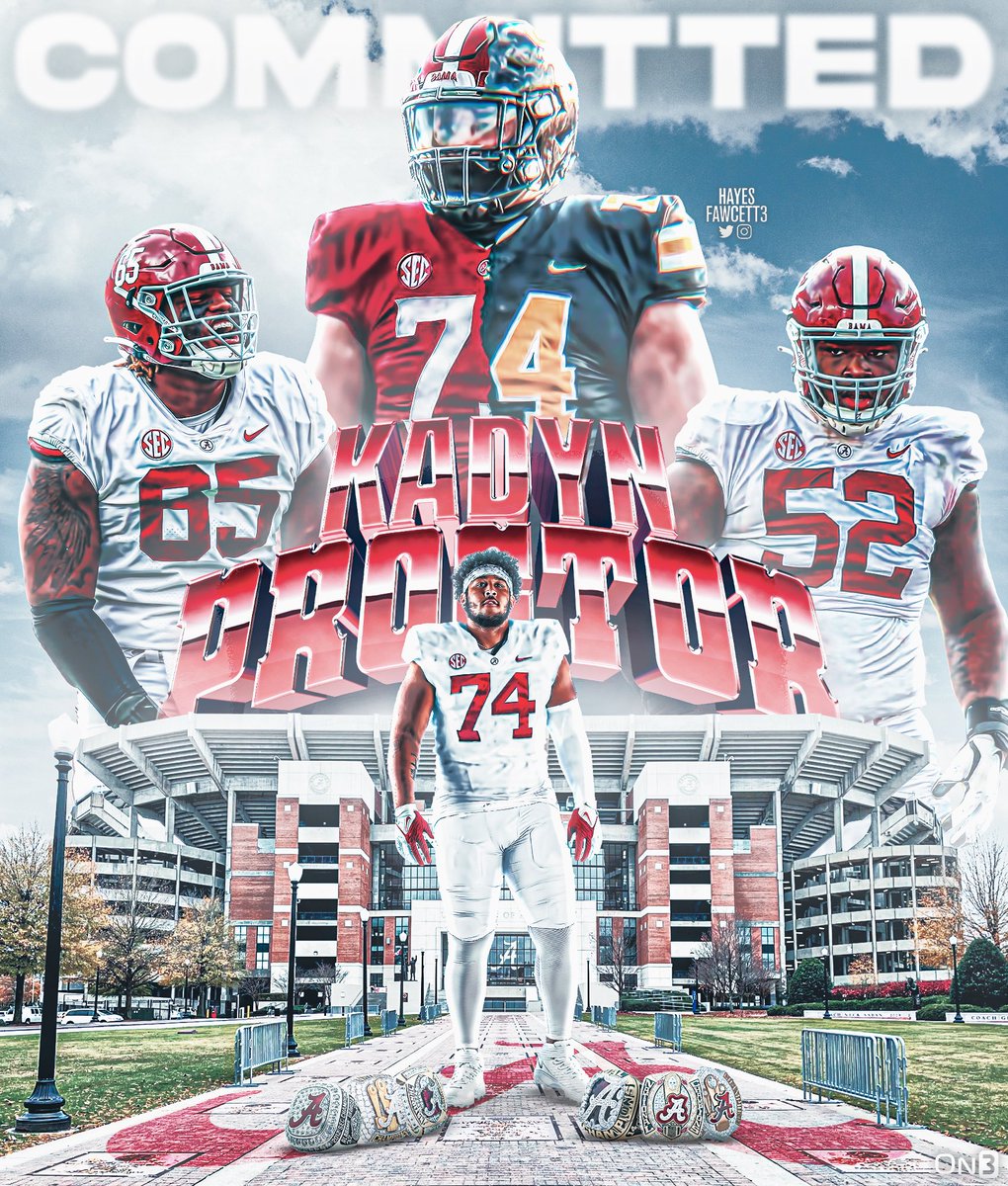 BREAKING: Five-Star OT Kadyn Proctor tells me he has flipped his commitment from Iowa to Alabama!

The 6’8 340 OT from Des Moines, IA had been committed to the Hawkeyes since June. 

He joins Alabama’s No. 1 Class in the 2023 Team Rankings 🐘

on3.com/college/alabam…