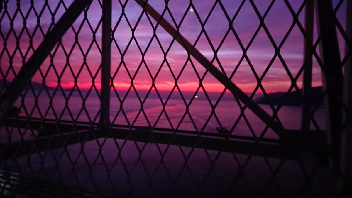 因島 朝焼けが綺麗すぎて！