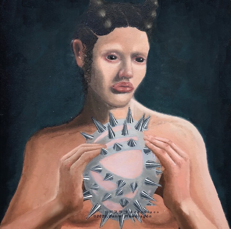 doselaco's tweet photo. ‘Warrior of love’
oil on canvas
40x40cm
2021
.
.
.
.
una de mis primeras pinturas al óleo. La resistencia y la fortaleza están en lo delicado, lo vulnerable, lo real. Y quiero luchar con y para el amor. Y estoy listo para luchar, todos los días. 

One’s … https://t.co/NBzm28M4HA https://t.co/R1MpUnG4RI