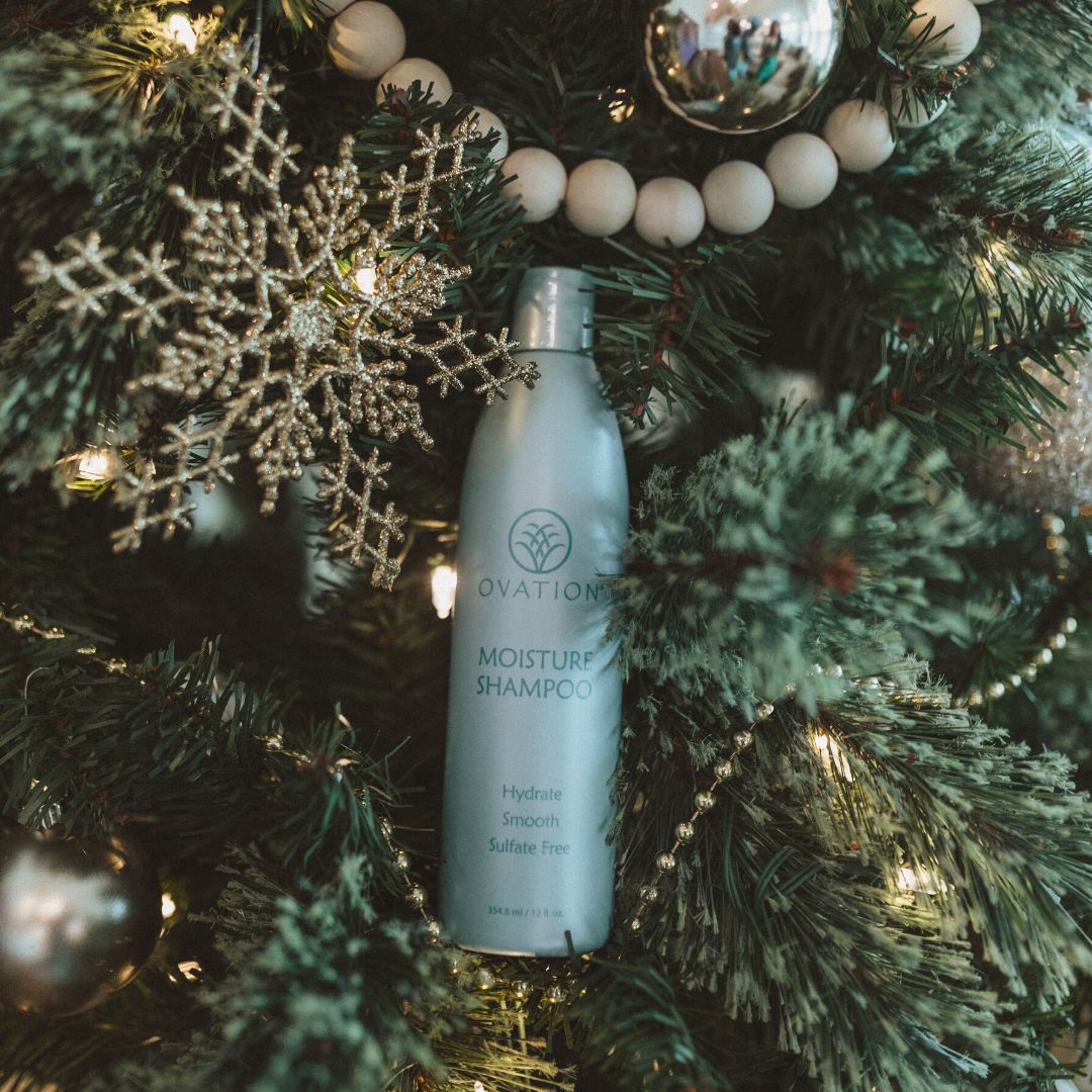 Moisture Shampoo provides a gentle, yet effective cleanse while restoring moisture &amp; minimizing frizz. 🎁🎄 Fantastic stocking stuffer right here! #OvationHair