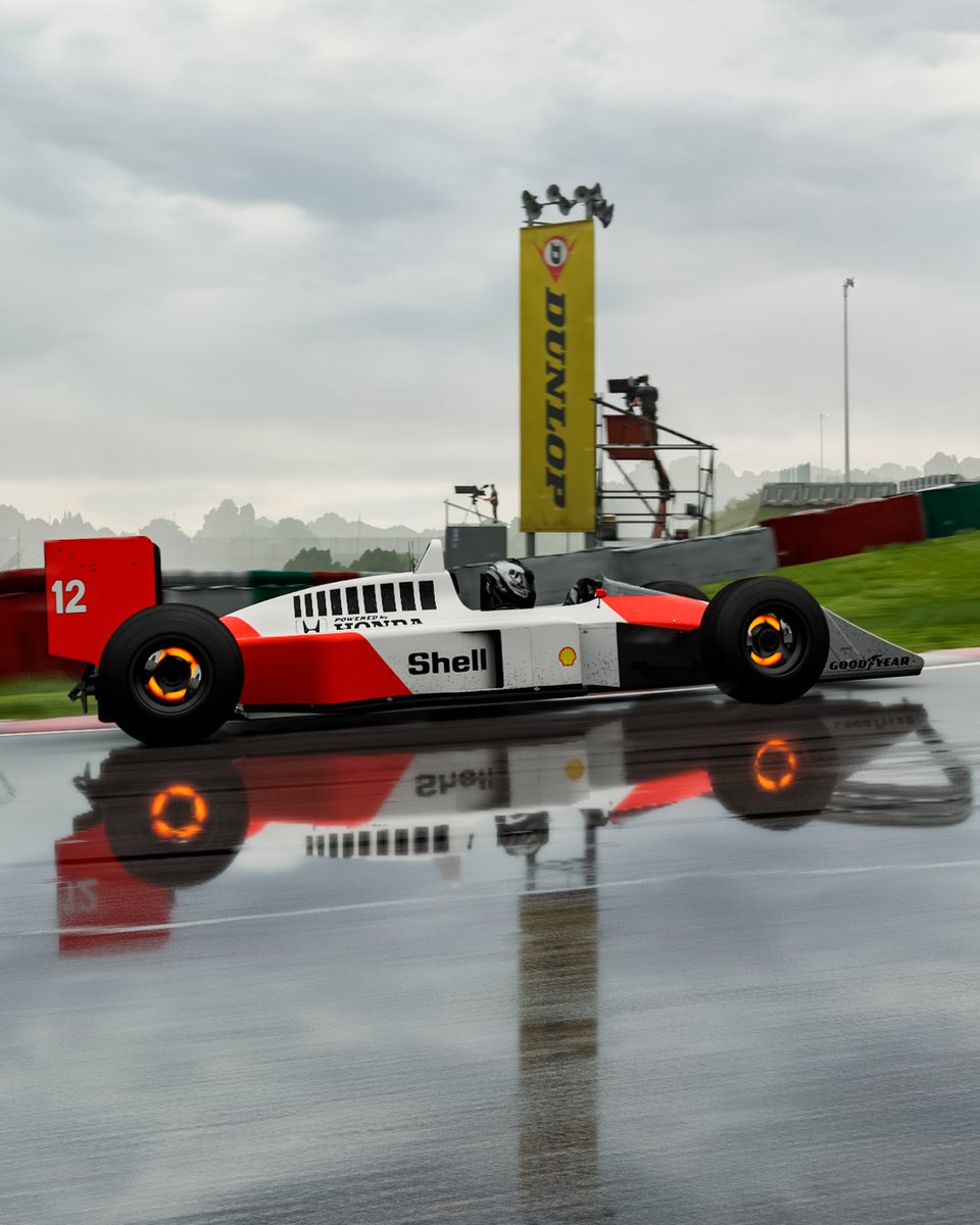 ForzaMotorsport's tweet photo. The 1988 Honda McLaren MP4/4 F1 car is so quick at Suzuka that puddles don’t really become an issue, however you won’t be able to carry speed through all corners as expected. Be careful, because the track surfaces will be slippery for the rear tires.

Photo: @spaceman001_gaming https://t.co/5M3tcxEf3P
