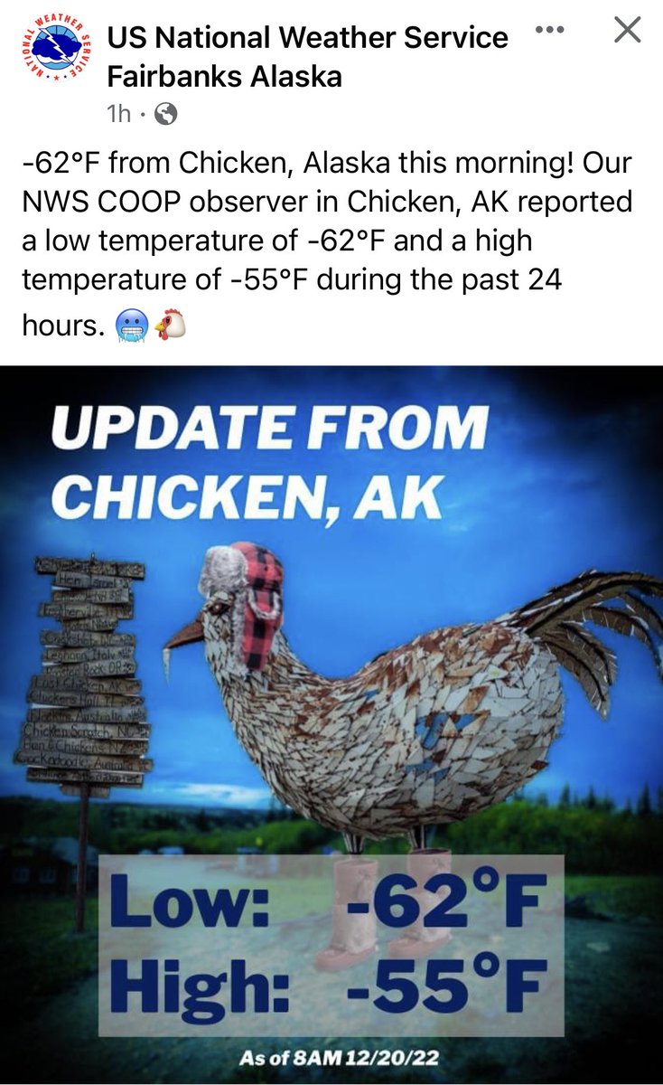 SoggyBottom22's tweet photo. More awful existential catastrophic global warming guys! 
Stunning cold temperatures today again in #Alaska demonstrating all these emissions aren’t making anything warmer at all. #noAGW #ClimateScam #ClimateBrawl look @GeraldKutney brrrr! 🥶 #coldkills #warminggood #coldbad https://t.co/vQVsW4QmfD