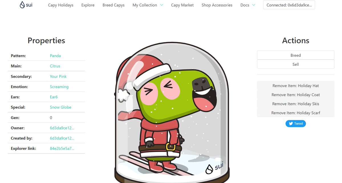 🎁 I just unboxed my Sui Holiday Capy! ❄️ 
Create your own Capy here:  capy.art #CapyHolidays