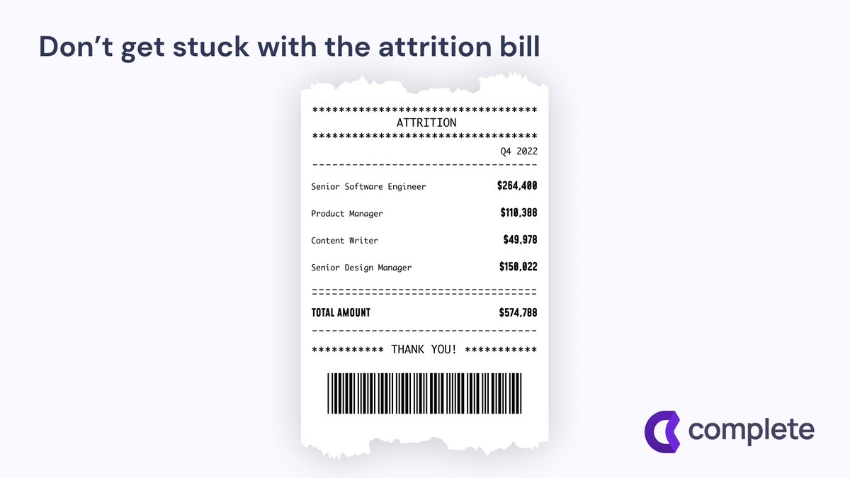 📅 Talent Trend Tuesday
According to a 2021 <a href="/Gallup/">Gallup</a> report, replacing existing workers costs one-half to two times the employee's annual salary. Assuming an average salary of $108,249, per <a href="/AngelList/">AngelList</a>, that replacement cost translates to between $54,124 and $216,498 per employee.