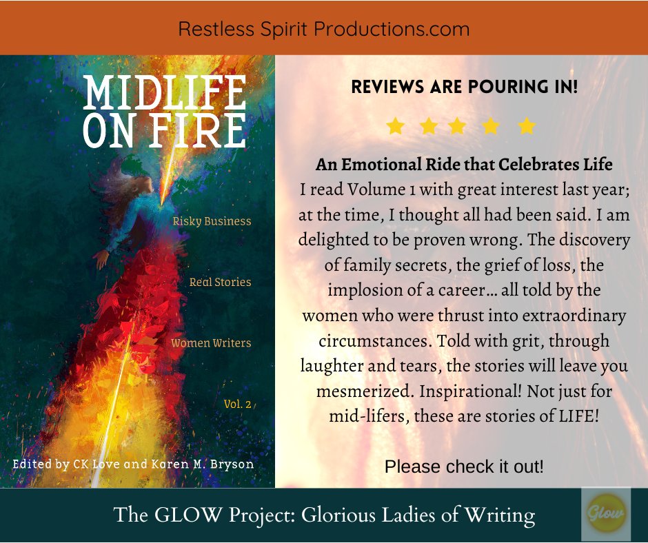 cklovewrites's tweet photo. Midlife on Fire: Risky Business. Real Stories. Women Writers. Vol. 2 is getting 5 star reviews! Check it out on Amazon.

#midlifeonfire #womenwriters #anthology #womenswords https://t.co/MalrRoYLO0
