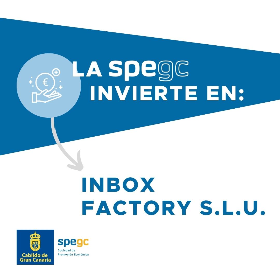 SPEGC's tweet photo. La #SPEGC invierte, a través de Innverpyme, en Inbox Factory S.L.U. un software para mejorar la productividad del correo electrónico 💻
https://t.co/XgGv2BBWzN
#SPEGC #SociedadDePromociónEconómicaDeGranCanaria #Innverpyme #PréstamosParticipativos #SPEGCInvierte https://t.co/ZxzkpMOsYa