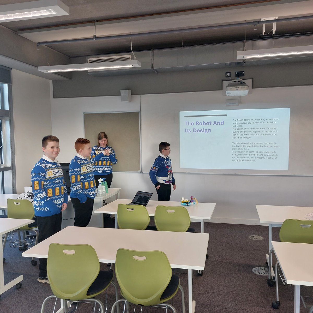MrFauldsDET's tweet photo. Massive well done to our S1/S2 Lego group today who competed in the @firstlegoleague competition @CofGCollege. We walked away with an award for the best group core values and their resilience to overcome obstacles. Definitely best dressed team with the @GreggsOfficial jumpers https://t.co/Cvif5o5gZl