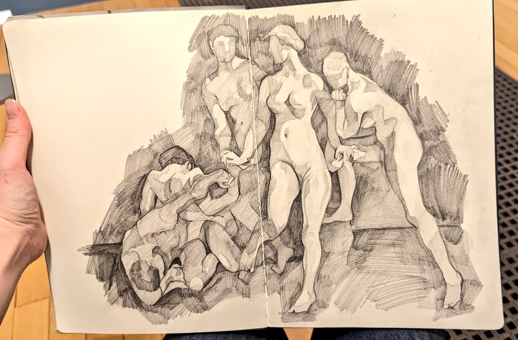 Done for the day, I think. Study of Oreads by Annie Swynnerton, 1907