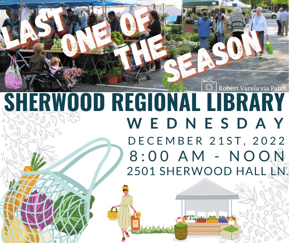 TOMORROW is the LAST  McCutcheon/ Mt. Vernon Farmers Market of the year. Finish your holiday shopping or stock up with fresh, local foods and treats for your home.  

What time? 8am to Noon
Where to? Sherwood Regional Library | 2501 Sherwood Hall Ln. 

#shoplocal #happyholidays