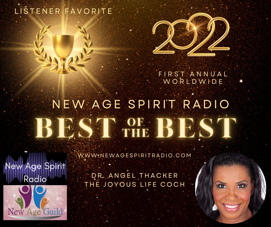 newageguild's tweet photo. Congrats to Dr. Angel Thacker, The Joyous Life Coach, for being one of our 2022 fan-favorite programs on New Age Spirit Radio!  Thank you for all you do Angel, and thanks to all our listeners for supporting us this year! https://t.co/svDfcS9yl0