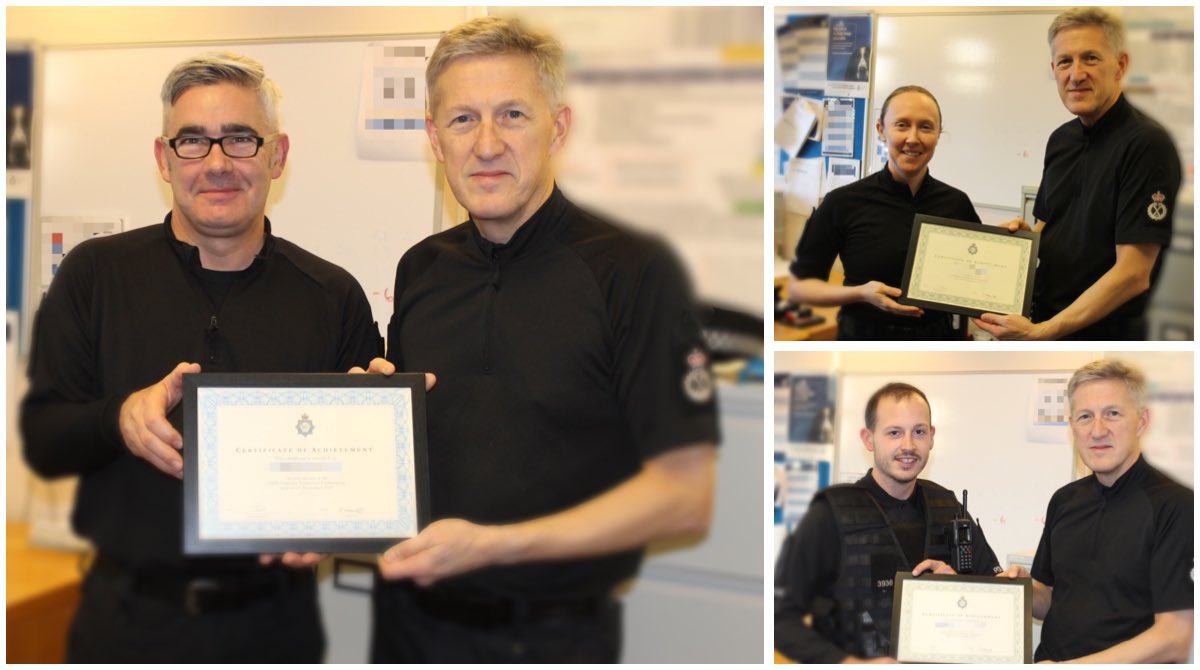 MODPolice's tweet photo. Congratulations T/Insp Kavanagh,T/PS Allison and PC Maddock, from Coulport, on passing your promotion exams.

#MDP_CC Andy Adams presented the officers with their certificates during a recent station visit.

#PromotionSuccess #FutureLeaders #ClimbingTheRanks https://t.co/0Kkz0z10we