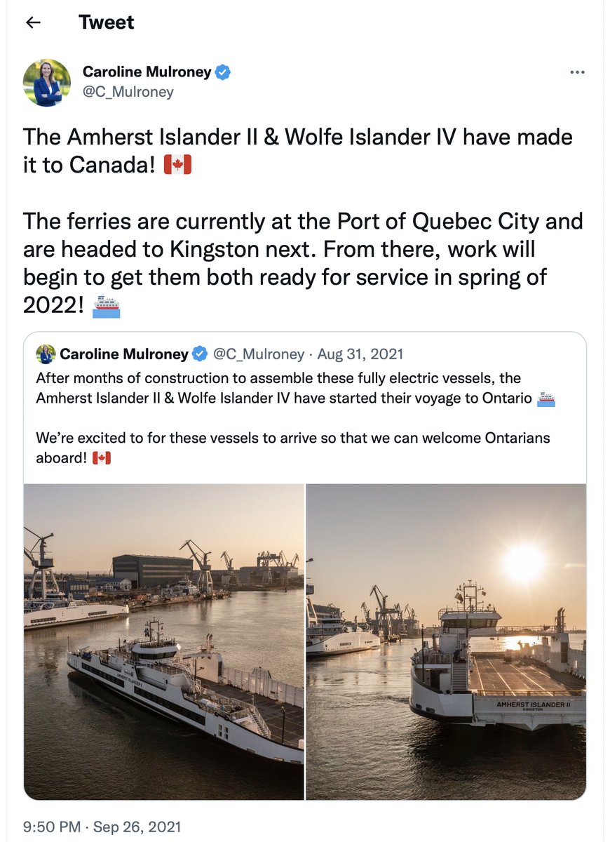 MrBubbleSystem's tweet photo. @CKWS_Maegen @ONtransport @Sandy_Berg_ Wolfe Island Ferry Users are Frustrated with the Lack of Response by MTO to the Many Issues with the Current Ferry Service
But it is a Necessary Element of Any Story of Ferry Problems... There is a New Ferry, Fully Certified by Transport Canada, that has been moored for 437 Days https://t.co/hfzKt04GOX
