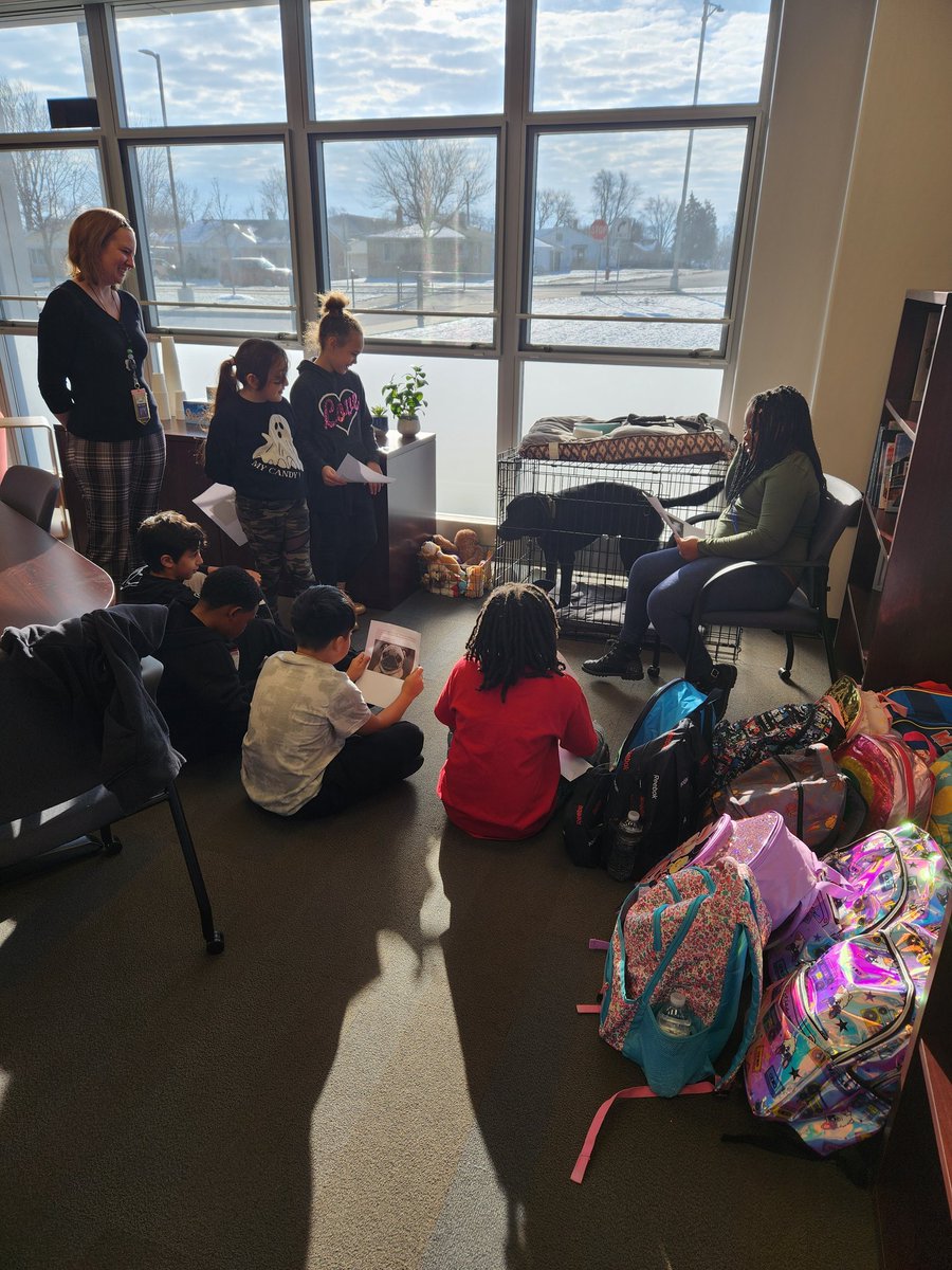 mrs_knor's tweet photo. System 44 completed their opinion writing that included a dog rescue, so naturally they had to read their stories to George and then have some playtime! Thank you @Mrs_Saternus and Mrs. Leggett has letting us visit! #weare126 #lane126 https://t.co/FbHxtlO2lZ