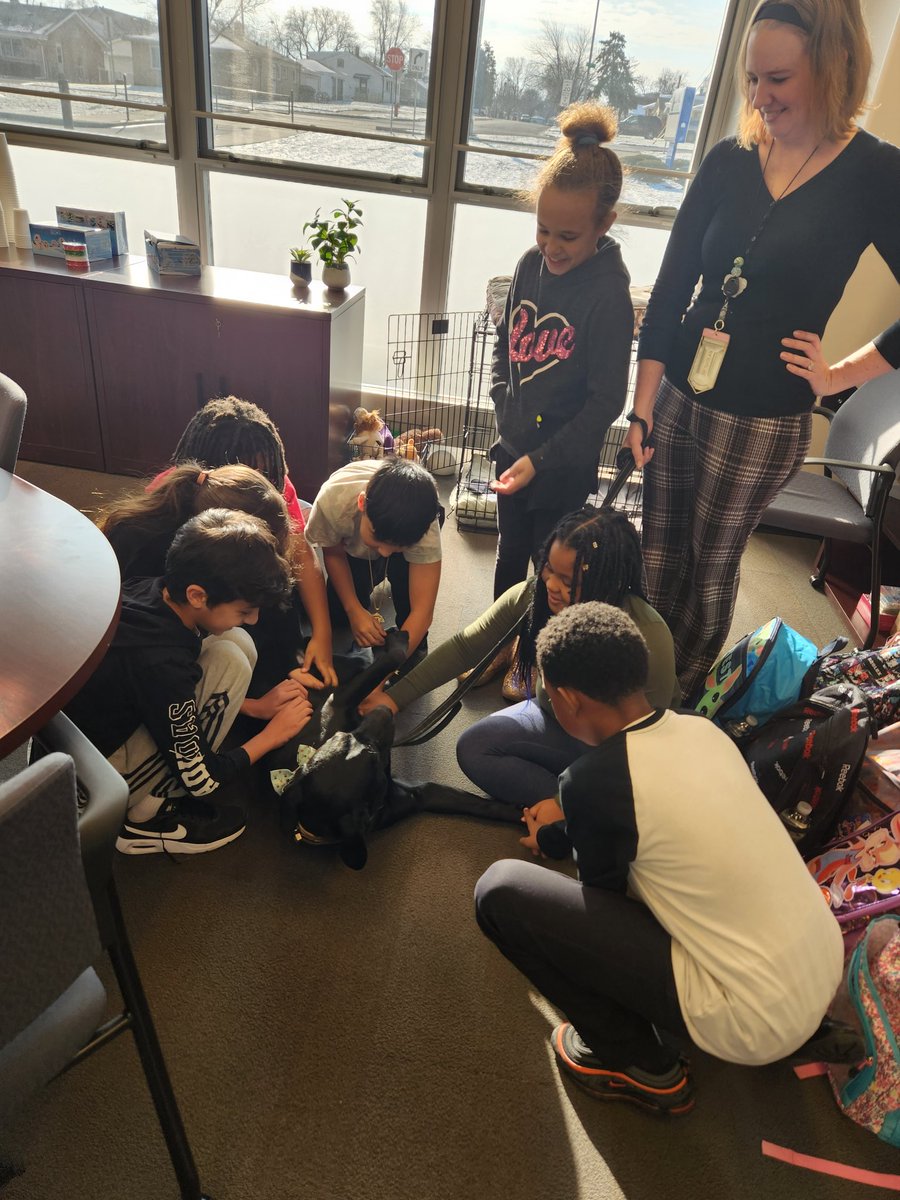 mrs_knor's tweet photo. System 44 completed their opinion writing that included a dog rescue, so naturally they had to read their stories to George and then have some playtime! Thank you @Mrs_Saternus and Mrs. Leggett has letting us visit! #weare126 #lane126 https://t.co/FbHxtlO2lZ