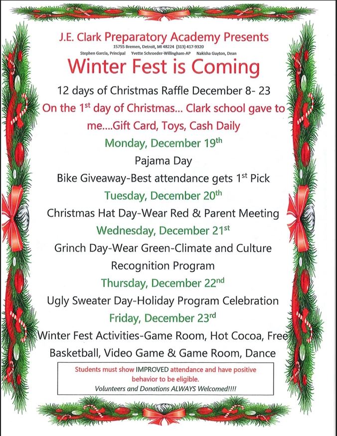 Holiday Week <a href="/clark_eagles/">J.E. Clark Eagles</a>