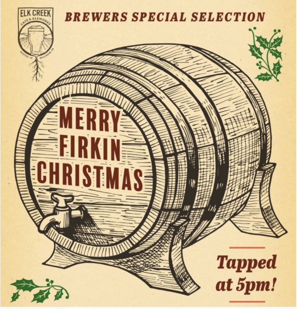 elkcreekcafe's tweet photo. Stop by and Tap into a sneak preview of
Olde Millheim Strong Ale!
Today @ 5p. Only $2 a glass till its all!
Merry Christmas Millheim!
•
#oldemillheimstrongale #strongale #firkin
#craftbeer #onlyinmillheim #Millheim https://t.co/F8F1qvG0ZS