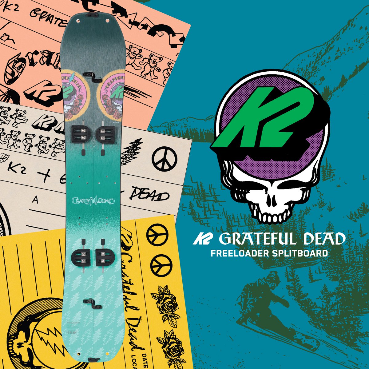 GratefulDead's tweet photo. Grateful Dead 🤝@k2snowboarding @k2skis Steal Your Face Collection available now at finer ski and snowboard shops worldwide and always at https://t.co/u0nKmU4u3J
🎨🏂 Jeremy Dean
#K2Snow #K2xGratefulDead https://t.co/Fb3UKcIp3t