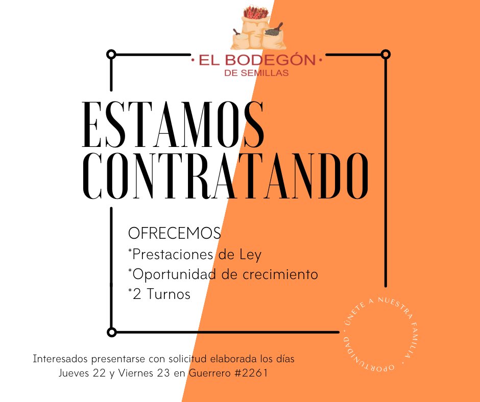 bodegonsemillas's tweet photo. Oportunidades de #trabajo #empleo #vacante 
RT para llegar a la persona indicada #bocdelrio #Veracruz https://t.co/xL8taEC3TP