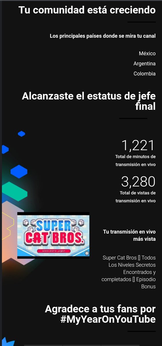 BegemonTh's tweet image. Mi primer boletín anual estoy feliz por esto, #MyYearOnYouTube.

Muchísimas gracias a todos los que me han ayudado a crecer y seguir avanzando, y como se dijo en una peli, un grano de arena es poco pero muchos granos de arena pueden crear un gran desierto. 

Feliz navidad a todos