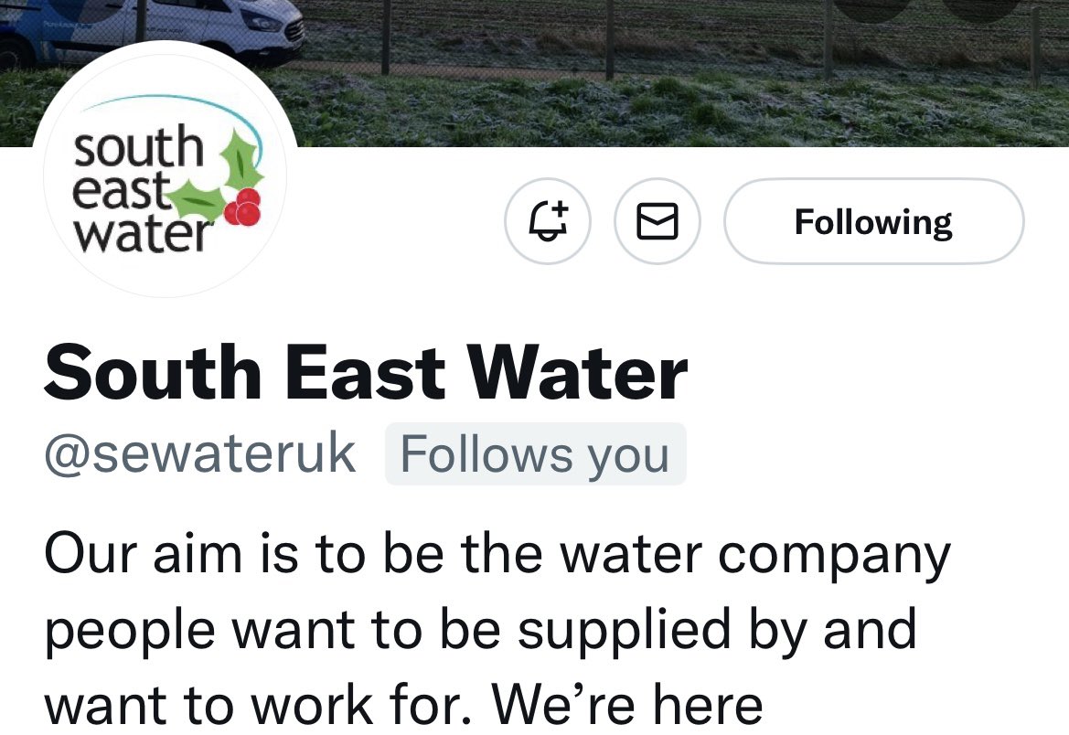 Most optimistic Twitter bio in history goes to <a href="/sewateruk/">South East Water</a>
