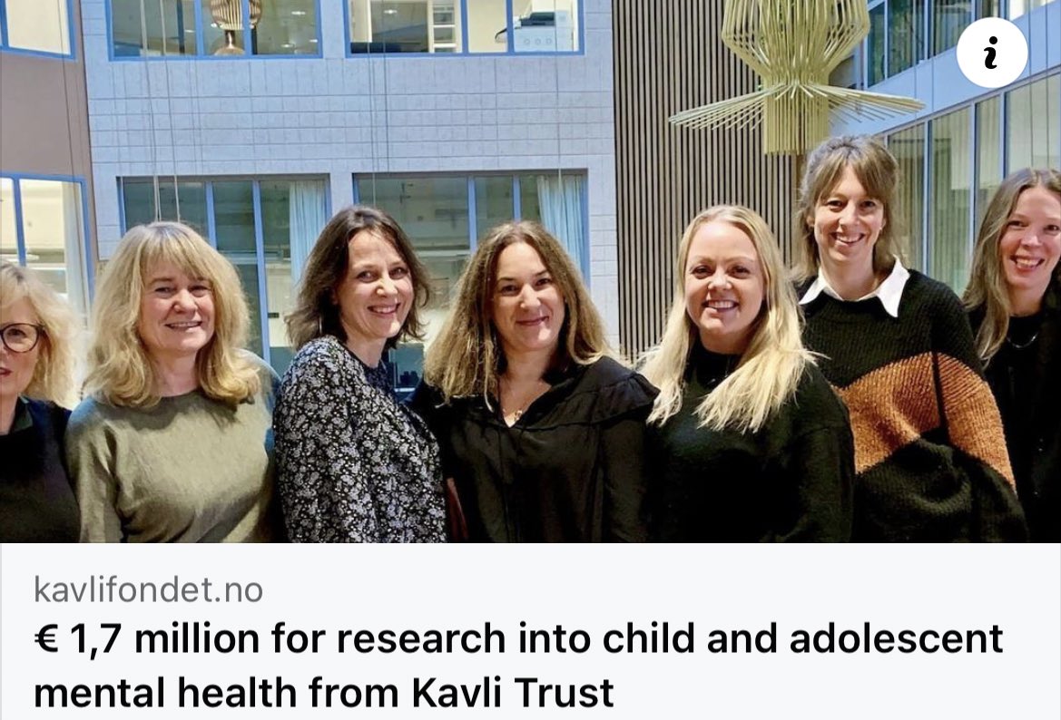 Kavlifondet's tweet photo. Pleased to announce The Kavli Trust Programme on Health Research has awarded a total of € 1,7 million to Norwegian Center for Child Behavioral Development (NUBU) and University of Roehampton for research projects in child and adolescent mental health: https://t.co/j7YEd5mGnc https://t.co/twBcp0g3CU