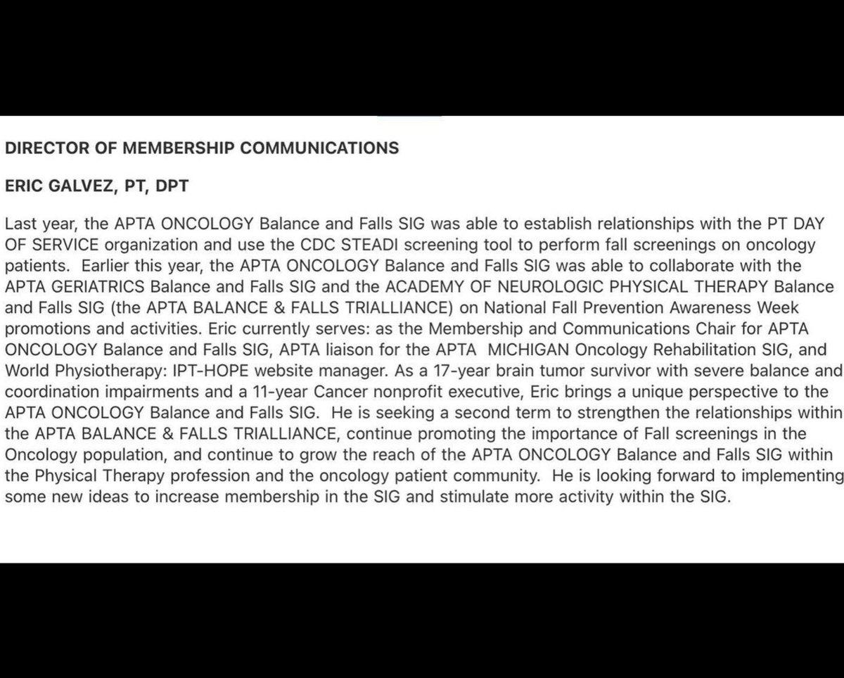 APTA Oncology Balance & Falls SIG tweet media