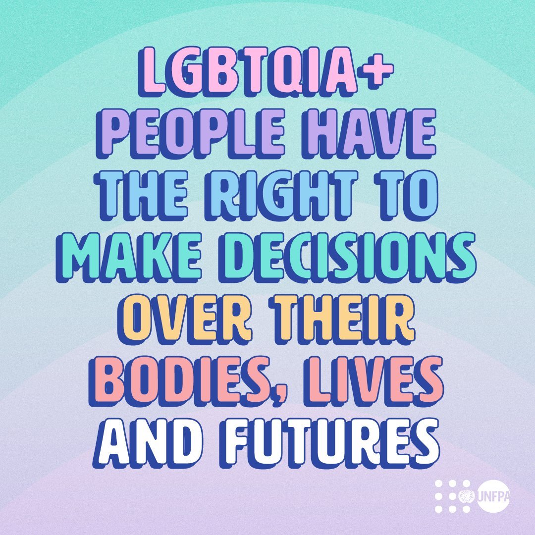 🏳️‍🌈 #LGBTQIA+ rights are human rights!

See how <a href="/UNFPA/">UNFPA</a> is working towards a world where #LGBTQIA+ people are afforded the same rights as others: unf.pa/lgbt

#StandUp4HumanRights
