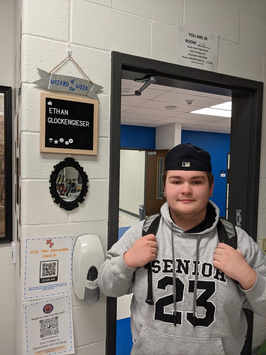 RechtienNPHS's tweet photo. This student, Ethan Glockengieser, has been making some good choices. Wizard of the Week. #WizardoftheWeek https://t.co/klXKrElpAe