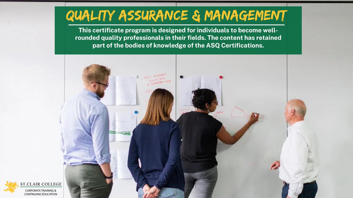 The Quality Assurance &amp; Management level I and level II certificates return for the Winter 2023 semester!

Learn more and register:
bit.ly/3WKL8XW